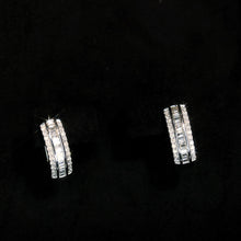 Load image into Gallery viewer, LUOWEND 18K White Gold Real Natural Diamond Hoop Earrings for Women