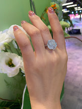 Load image into Gallery viewer, LUOWEND 18K White Gold Real Natural Diamond Earrings and Ring for Women