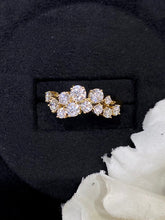 Load image into Gallery viewer, LUOWEND 18K Yellow Gold Real Natural Diamond Ring for Women
