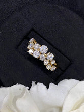 Load image into Gallery viewer, LUOWEND 18K Yellow Gold Real Natural Diamond Ring for Women