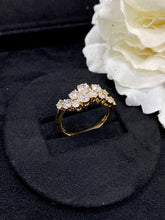 Load image into Gallery viewer, LUOWEND 18K Yellow Gold Real Natural Diamond Ring for Women