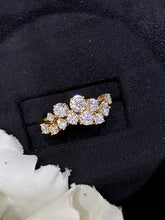 Load image into Gallery viewer, LUOWEND 18K Yellow Gold Real Natural Diamond Ring for Women