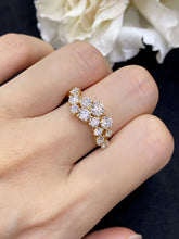 Load image into Gallery viewer, LUOWEND 18K Yellow Gold Real Natural Diamond Ring for Women