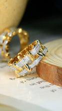 Load image into Gallery viewer, LUOWEND 18K Yellow Gold Real Natural Diamond Ring for Women