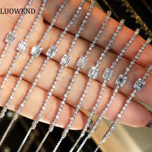Load image into Gallery viewer, LUOWEND 18K White Gold Real Natural Diamond Bracelet for Women