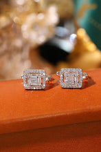 Load image into Gallery viewer, LUOWEND 18K White Gold Natural Diamond Earrings for Women