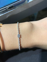 Load image into Gallery viewer, LUOWEND 18K White Gold Real Natural Diamond Bracelet for Women