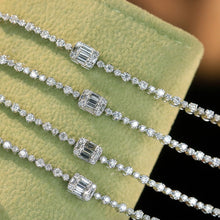 Load image into Gallery viewer, LUOWEND 18K White Gold Real Natural Diamond Bracelet for Women