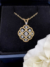 Load image into Gallery viewer, LUOWEND 18K White and Yellow Gold Real Natural Diamond Necklace for Women