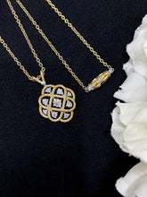 Load image into Gallery viewer, LUOWEND 18K White and Yellow Gold Real Natural Diamond Necklace for Women