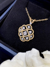 Load image into Gallery viewer, LUOWEND 18K White and Yellow Gold Real Natural Diamond Necklace for Women