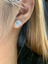 Load image into Gallery viewer, LUOWEND 18K White Gold Real Natural Diamond Stud Earrings for Women