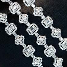 Load image into Gallery viewer, LUOWEND 18K White Gold Real Natural Diamond Bracelet for Women