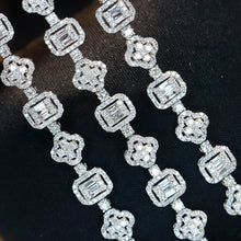 Load image into Gallery viewer, LUOWEND 18K White Gold Real Natural Diamond Bracelet for Women