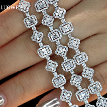 Load image into Gallery viewer, LUOWEND 18K White Gold Real Natural Diamond Bracelet for Women