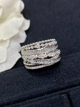 Load image into Gallery viewer, LUOWEND 18K White Gold Real Natural Diamond Ring for Women