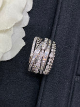 Load image into Gallery viewer, LUOWEND 18K White Gold Real Natural Diamond Ring for Women