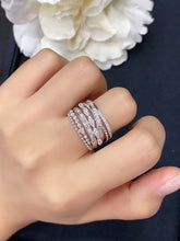 Load image into Gallery viewer, LUOWEND 18K White Gold Real Natural Diamond Ring for Women