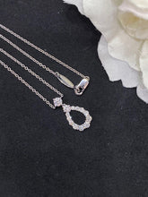 Load image into Gallery viewer, LUOWEND 18K White Gold Real Natural Diamond Pendant Necklace for Women