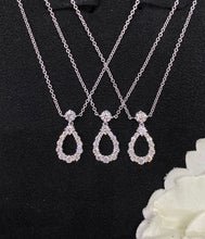 Load image into Gallery viewer, LUOWEND 18K White Gold Real Natural Diamond Pendant Necklace for Women