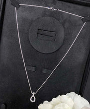 Load image into Gallery viewer, LUOWEND 18K White Gold Real Natural Diamond Pendant Necklace for Women