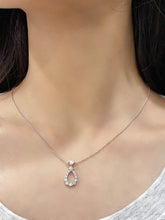 Load image into Gallery viewer, LUOWEND 18K White Gold Real Natural Diamond Pendant Necklace for Women