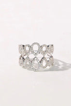 Load image into Gallery viewer, LUOWEND 18K White Gold Natural Diamond Ring for Women