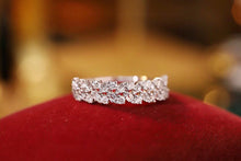Load image into Gallery viewer, LUOWEND 18K White Gold Natural Diamond Ring for Women
