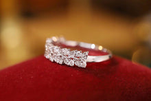 Load image into Gallery viewer, LUOWEND 18K White Gold Natural Diamond Ring for Women