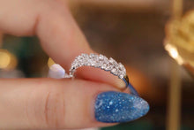 Load image into Gallery viewer, LUOWEND 18K White Gold Natural Diamond Ring for Women