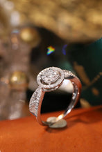 Load image into Gallery viewer, LUOWEND 18K White Gold Natural Diamond Ring for Women