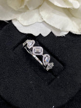 Load image into Gallery viewer, LUOWEND 18K White Gold Real Natural Diamond Ring for Women