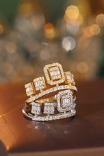 Load image into Gallery viewer, LUOWEND 18K White or Yellow Gold Natural Diamond Ring for Women