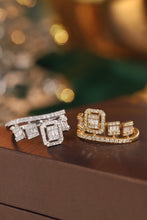 Load image into Gallery viewer, LUOWEND 18K White or Yellow Gold Natural Diamond Ring for Women