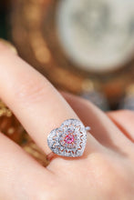 Load image into Gallery viewer, LUOWEND 18K White Gold Natural Pink Diamond Ring for Women