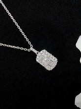 Load image into Gallery viewer, LUOWEND 18K White Gold Real Natural Diamond Pendant Necklace for Women