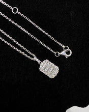 Load image into Gallery viewer, LUOWEND 18K White Gold Real Natural Diamond Pendant Necklace for Women