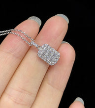 Load image into Gallery viewer, LUOWEND 18K White Gold Real Natural Diamond Pendant Necklace for Women