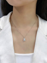 Load image into Gallery viewer, LUOWEND 18K White Gold Real Natural Diamond Pendant Necklace for Women