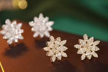 Load image into Gallery viewer, LUOWEND 18K White or Yellow Gold Natural Stud Earrings for Women