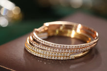 Load image into Gallery viewer, LUOWEND 18K Yellow or Rose Gold Natural Diamond Hoop Earrings for Women