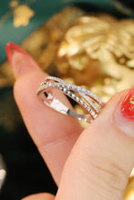 Load image into Gallery viewer, LUOWEND 18K White Gold Natural Diamond Ring for Women