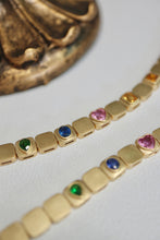 Load image into Gallery viewer, LUOWEND 18K Yellow Gold Real Natural Aquamarine Bracelet for Women