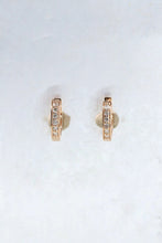 Load image into Gallery viewer, LUOWEND 18K Rose Gold Natural Diamond Stud Earrings for Women