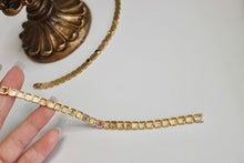 Load image into Gallery viewer, LUOWEND 18K Yellow Gold Real Natural Aquamarine Bracelet for Women