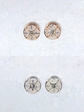 Load image into Gallery viewer, LUOWEND 18K White or Yellow Gold Natural Diamond Earrings for Women