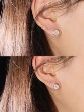 Load image into Gallery viewer, LUOWEND 18K White or Yellow Gold Natural Diamond Earrings for Women