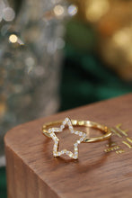 Load image into Gallery viewer, LUOWEND 18K Yellow Gold Natural Diamond Ring for Women