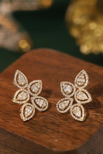 Load image into Gallery viewer, LUOWEND 18K Yellow Gold Natural Diamond Stud Earrings for Women