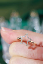 Load image into Gallery viewer, LUOWEND 18K Yellow Gold Natural Diamond Ring for Women